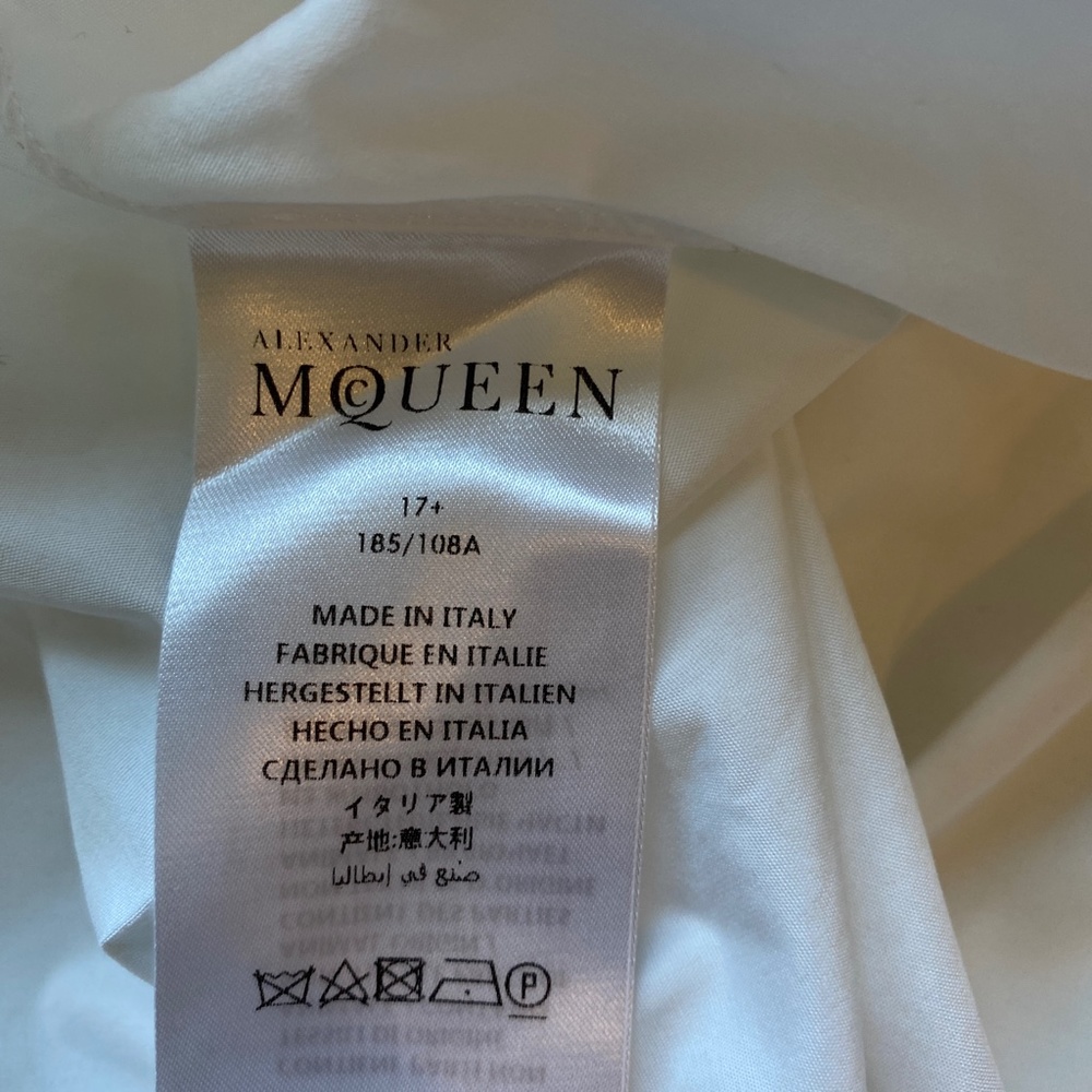 Alexander McQueen band collar button down shirt white  Size 17+  Ultra Luxury - Picture 12 of 13